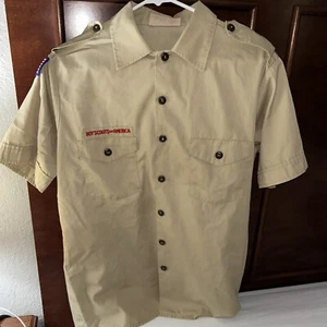 CAMICIA UNIFORME Boy Scout BSA Uomo Manica Corta Media Tan G89 - Foto 1 di 8
