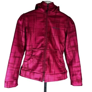 Columbia Womens Red Zip Up Jacket Full Zip Small Sm S Hooded Omnishield - Picture 1 of 15
