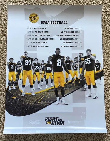 2021 OFFICIAL IOWA HAWKEYES FOOTBALL POSTER **FREE SHIPPING** LIMITED INVENTORY Cover