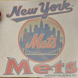 Equipo de béisbol original vintage 1994 New York Mets NY MLB hierro en transferencia - Imagen 1 de 2