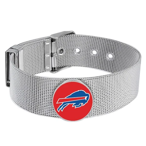 Buffalo Bills Mens Womens Silver Adjustable Bracelet w Gift Pkg D6 Cover
