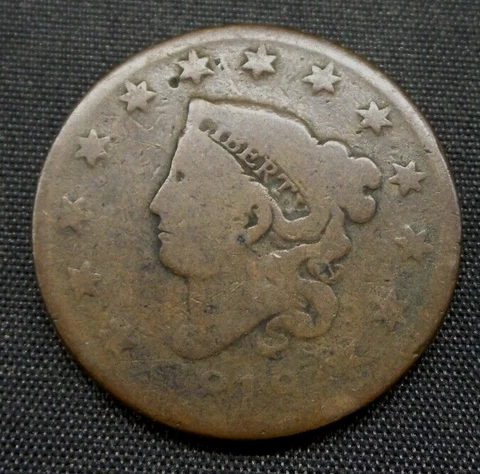 1817 Coronet Head Large One Cent 1c Coin - B585 Cover