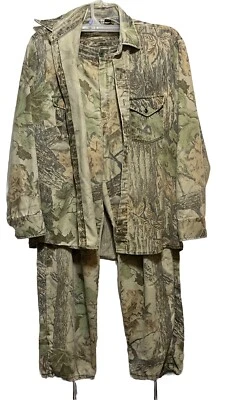 Vtg Ranger USA Mens Hunting Shirt & Pants Sz L Realtree Camo Button Lg Sl RD DES - Image 1 of 4