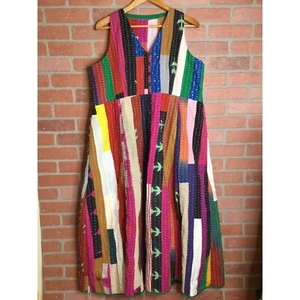 NWT Ka-Sha Women's Patchwork Accented Reversible Dress V-Neck Sleeveless SZ 3XL - Picture 1 of 15