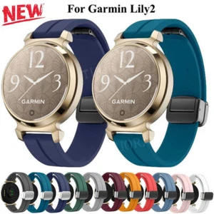 Magnetic Silicone Strap Band For Garmin Lily 2 14mm Smart Watch Wrist Bracelet - Picture 1 of 141