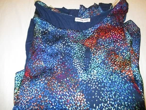 Womens blue multi design tank shawl Cha Cha Vente plus size 2x - Picture 1 of 2
