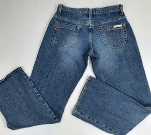 Jeans donna Y2K Calvin Klein taglia 6 ins 30" taglio dritto lavaggio medio blu - Foto 1 di 14