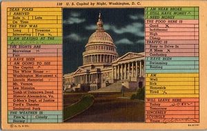 Postal personas ocupadas correspondencia Capitolio de Estados Unidos Washington DC lino publicado 1946 - Imagen 1 de 2