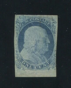 1852 United States Postage Stamp #9 Mint Hinged F/VF Original Gum Certified - Picture 1 of 3