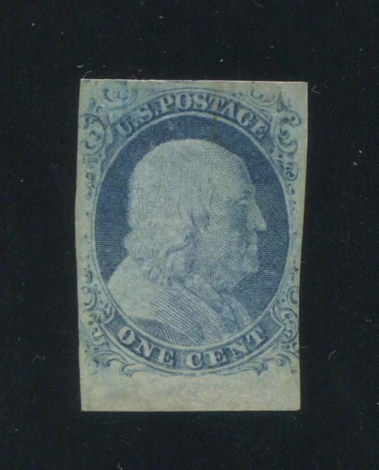 1852 United States Postage Stamp #9 Mint Hinged F/VF Original Gum Certified  - Image 1 of 3