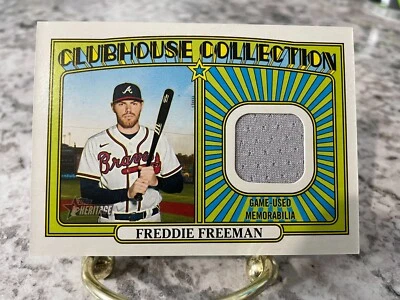 2021 Topps Heritage FREDDIE FREEMAN Clubhouse Collection Game-Used Jersey BRAVES - Image 1 of 2