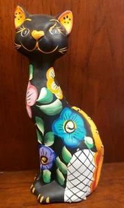 Floral Cat Ceramic made in MX by Chulada - Picture 1 of 6