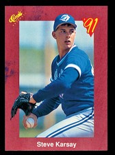 STEVE KARSAY - 1991 Classic II Baseball- #T60 - Red Border - TORONTO BLUE JAYS