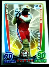 INDIA IPL TOPPS 2012 CRICKET ATTAX CARD CHRIS GAYLE  STAR PLAYER SILVER CARD