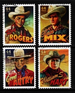 OFF paper US#4446-69 Cowboys of the Silver Screen 44c(used set of 4)2010 -n474 - Picture 1 of 1