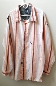 Akademiks Shirt Mens 4XL Button Up Pockets Designer Striped Long Sleeve - Picture 1 of 6
