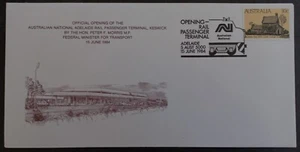 1984 Australia Rail Passenger Terminal Cover ties 30c Stamp cd Adelaide - Picture 1 of 2