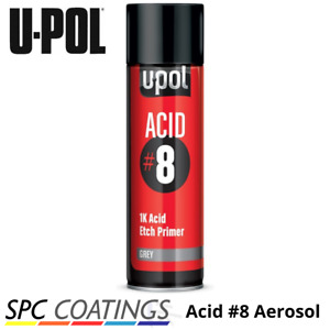 UPOL Acid 8 Etch Primer Aerosol 450ml U-POL for Paint Adhesion, Metal, Aluminium