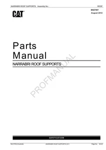 Caterpillar Narrabri Roof Supports Underground Longwall Parts Catalog Manual - Picture 1 of 1