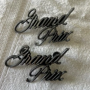 OEM 1970s Pontiac GRAND PRIX Emblem Script Badge Logo 4'' Vintage Retro - Picture 1 of 7