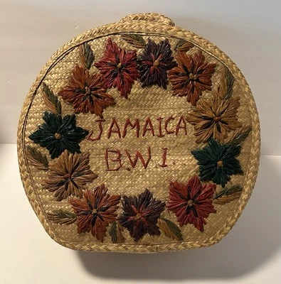 Vintage  Woven Straw Summer Luggage Hand Made In Jamaica 1950’s - Image 1 of 4