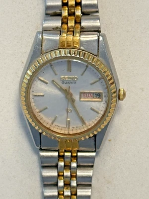 Vintage Seiko Women's Watch, Two Tone Day/Date Round 3Y03-0169, New Bat - Image 1 of 3