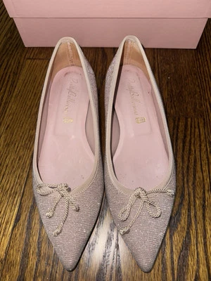 Pretty Ballerinas Pointed Toe Ballet Flats light pink glittery with bow Size 36 - Image 1 of 4