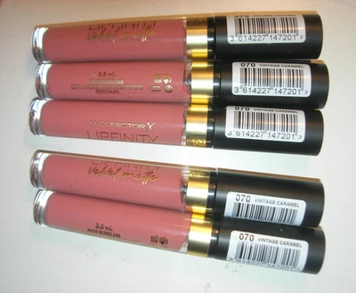 5 Max Factor Lipfinity Velvet Matte Lipsticks - 070 Vintage Caramel - Image 1 of 3