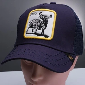 Toro Trucker Hat Bull Patch, Toro Baseball Cap Blue Gorra Azul Bull Cow - Picture 1 of 4