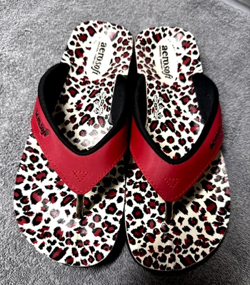 Aerosoft Sandals Women's DOJO RED Cheetah Soft Aerothotic Insoles Size 8 NWOB - Image 1 of 4