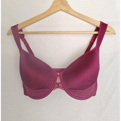 Sujetador ThirdLove 24/7 Encaje Cobertura Completa Perfecta Espuma con Memoria Baya Púrpura Rosa 34F Foto 1 de 4