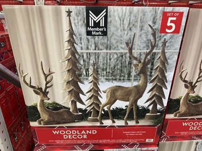 Juego de 5 ciervos decoración Member's Mark Woodland interior vacaciones Navidad Foto 1 de 4