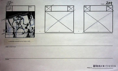 Real Adventures of Jonny Quest 1996 Diamantes y Jade Dibujado a Mano Storyboard Foto 1 de 2
