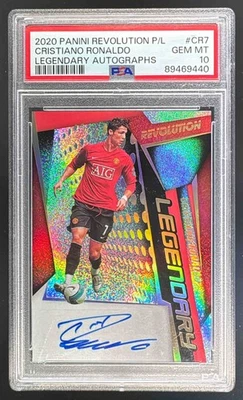 Cristiano Ronaldo 2020 Panini Revolution Premier League Legendary Auto PSA 10 Foto 1 de 3