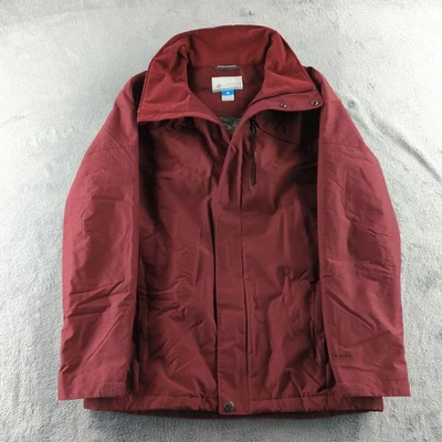 Columbia Chaqueta Para Hombres Mediana Roja Con Capucha Omni-Calor Aislado Invierno Abrigo de Esquí Foto 1 de 4