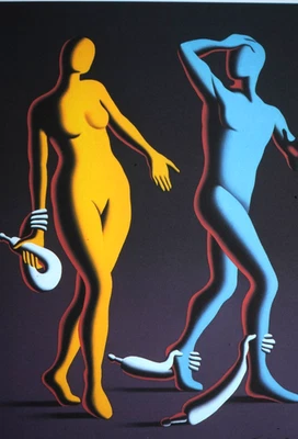 MARC KOSTABI Lithographie 70x50 cm, limitiert, handsigniert, Prägestempel - Bild 1 von 3