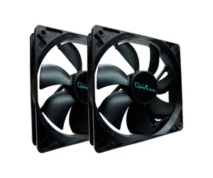 AF212S-BK 120mm 4pin Molex & 3pin Motherboard Silent Black Case Fan (2-pk) - Picture 1 of 4