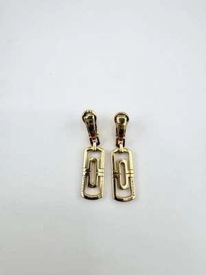 Pendientes colgantes cuadrados de oro amarillo de 18k Bvlgari Parentesi Foto 1 de 4