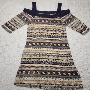 Jennifer Lauren 3/4 Arm Schulterfreies KLEID - Größe L - Neutral Mehrfarbig - Bild 1 von 15