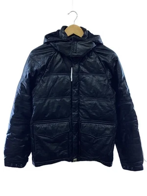 A BATHING APE Hooded Leather Down Jacket S Cowhide Black 1860 141 006 From Japan - Image 1 of 4