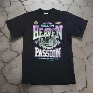 VTG 90’s Jesus T Shirt Single Stitch Mens Medium Black Passion Conference - Picture 1 of 7