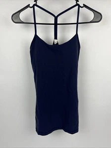 Lululemon Tanktop Shirt Damen Größe 4 blau Racerback Cami mit Regal BH Yoga Fitnessstudio - Bild 1 von 6
