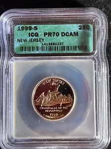 1999 S Clad Proof New Jersey State Quarter - ICG PR70 DCAM. Our SC169 - Picture 1 of 5