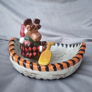Porte-savon céramique orignal faune Giftco Cabincore Lake House neuf WOB - Photo 1/7