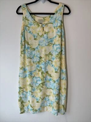 Vestido Studio Ease para mujer talla 10 mezcla de lino aline floral vacaciones de verano playa Foto 1 de 4