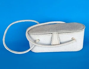 Vintage FULCO white seed bead box purse bag elegant cute lady MCM 1950s - Picture 1 of 17