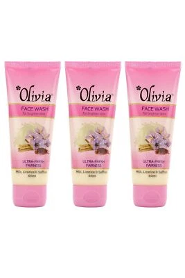 Olivia Ultra-Fresh Fairness Face Wash 60ml with Milk|LicoriceSoffron - Pack 3 - Изображение 1 из 3