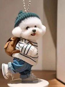 1pc Acrylic Cute Dog Car Interior Decor, Holiday Decoration, Christmas Tree Deco - Picture 1 of 3
