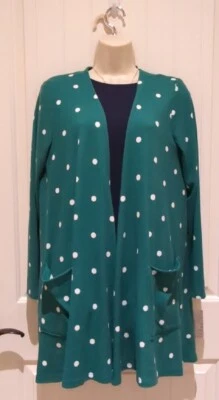 Cárdigan informal mediano Lularoe a lunares blanco verde para dama Foto 1 de 4
