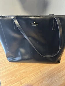 Kate Spade New York Leder Tasche Schultertasche In Schwarz Reißverschluss LESEN - Bild 1 von 8